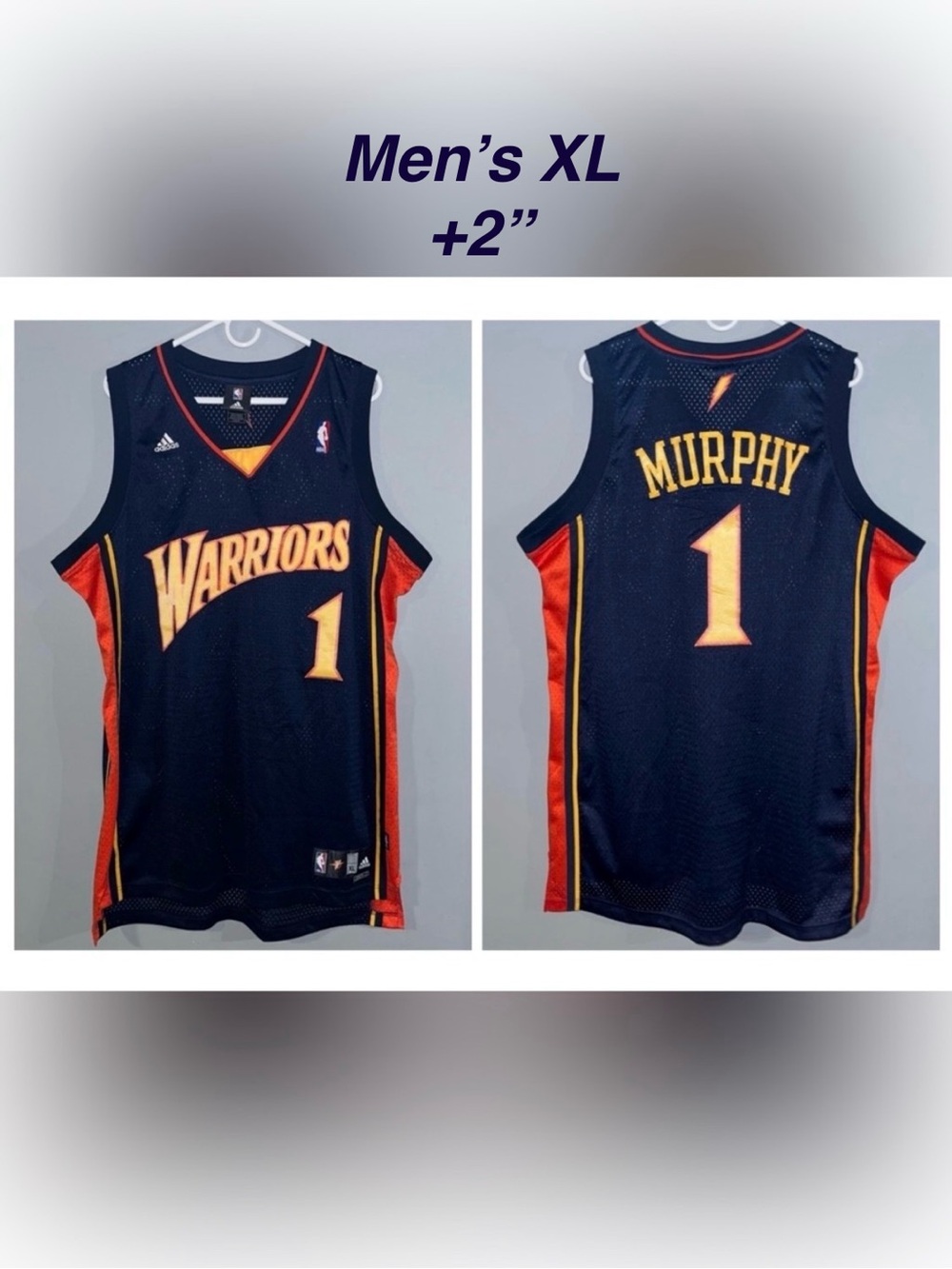 Golden State Warriors #1 Murphy Blue adidas Authentic Throwback NBA Jersey